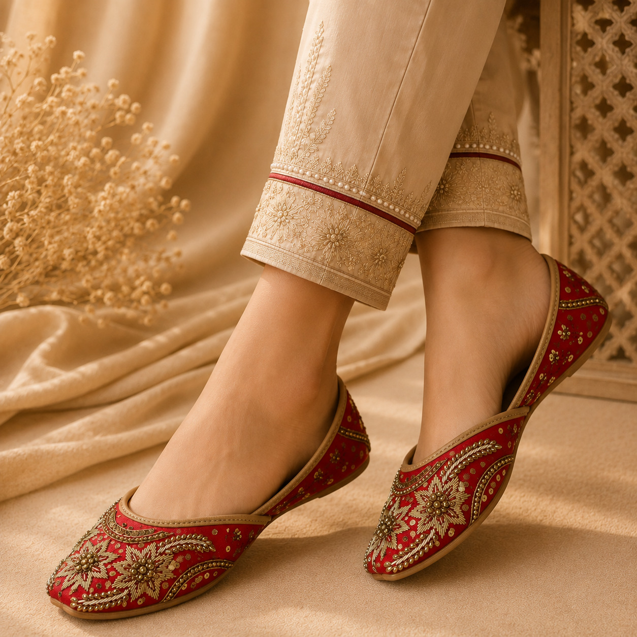 Sozni Maroon Jutti - Image 6